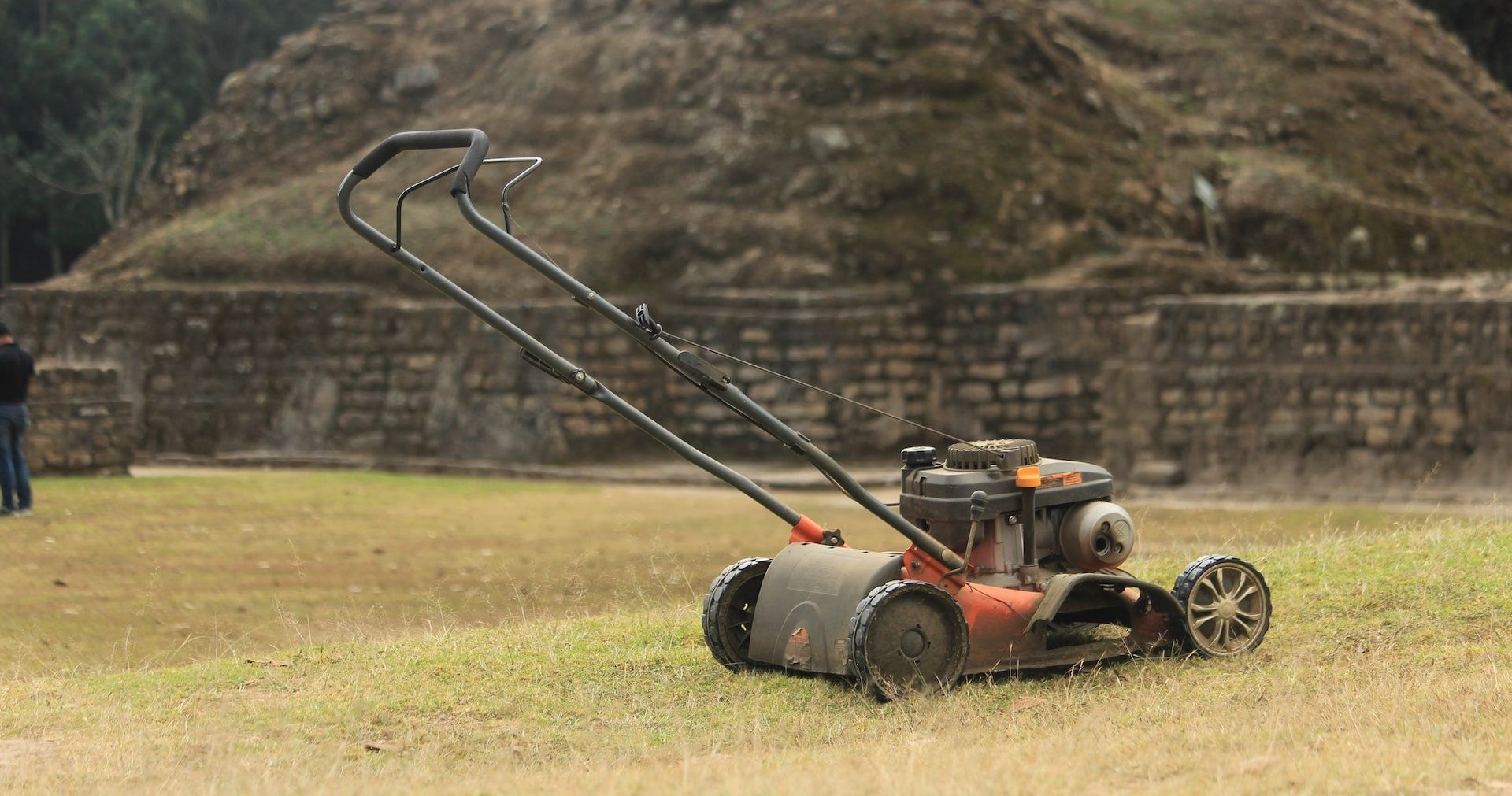 mower in field